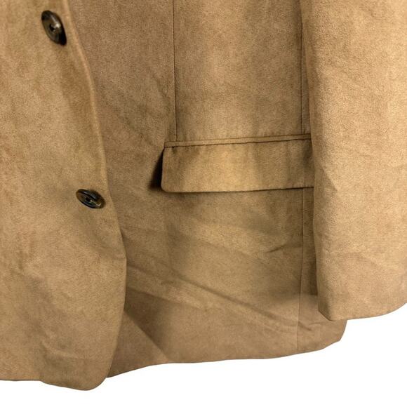 Chaps Sueded Mens Lined Sport Coat Suit Jacket Blazer Beige 2 Button sz 48 R - Picture 7 of 15